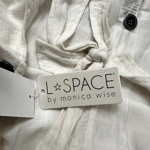 L*Space Carina Woven Overalls Romper in Ivory Size Medium NWT - Picture 15 of 16